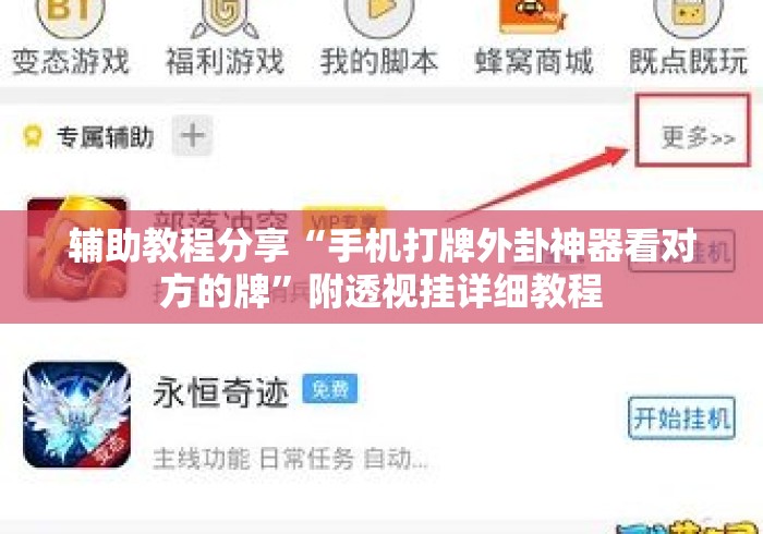 辅助教程分享“手机打牌外卦神器看对方的牌”附透视挂详细教程