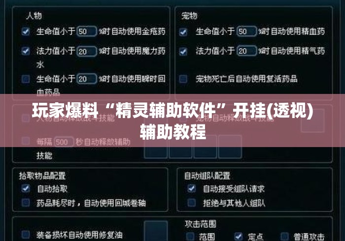 玩家爆料“精灵辅助软件”开挂(透视)辅助教程