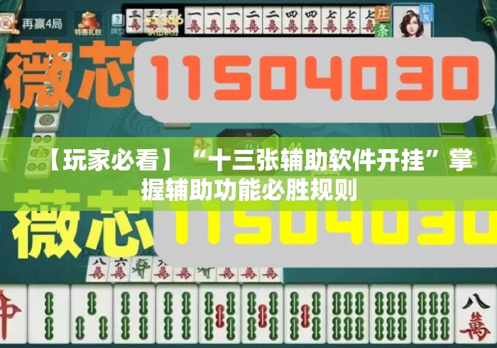 【玩家必看】“十三张辅助软件开挂”掌握辅助功能必胜规则