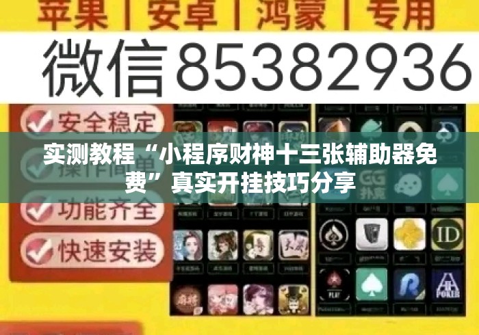 实测教程“小程序财神十三张辅助器免费”真实开挂技巧分享