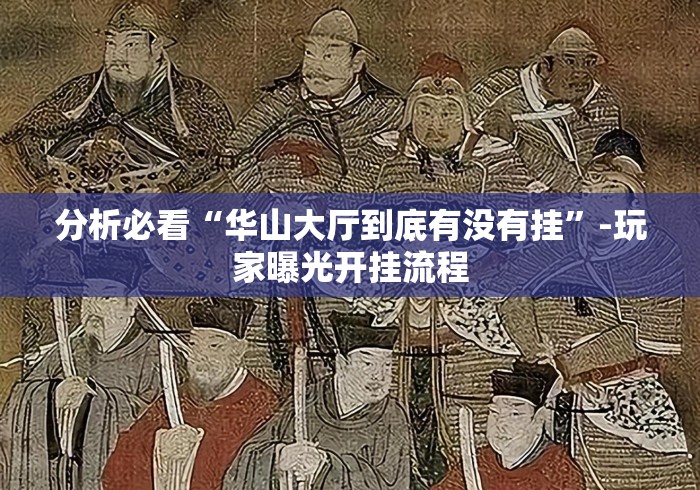 分析必看“华山大厅到底有没有挂”-玩家曝光开挂流程