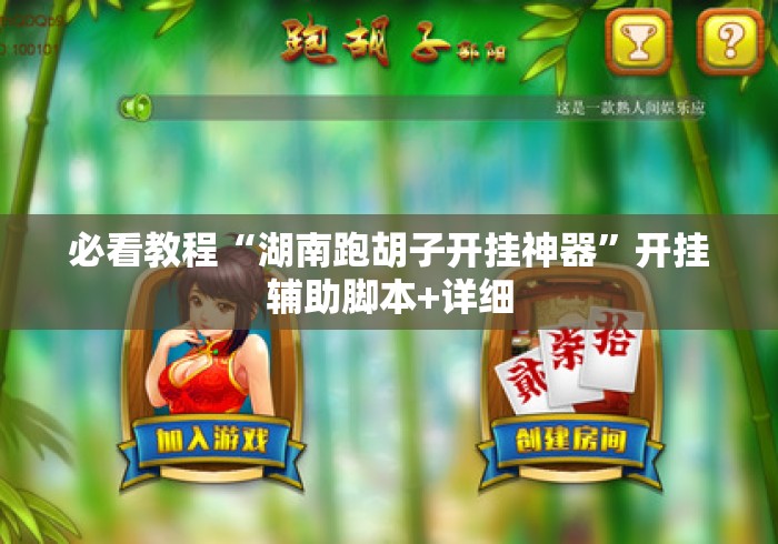 必看教程“湖南跑胡子开挂神器”开挂辅助脚本+详细
