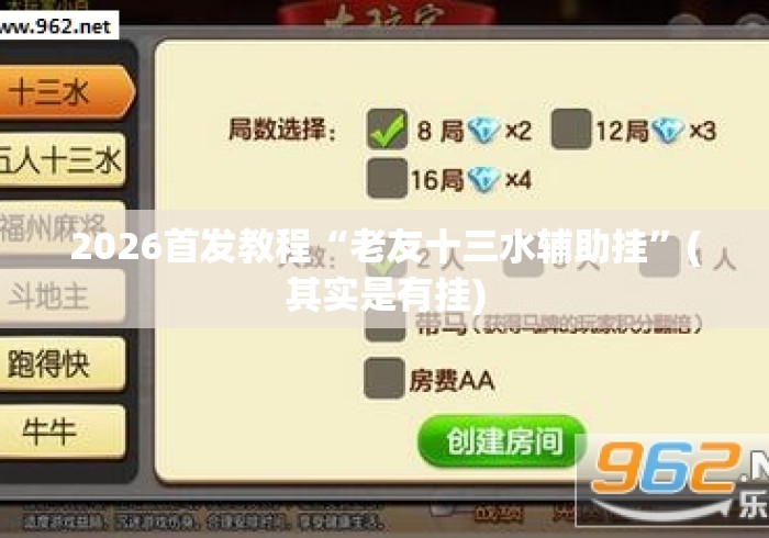 2026首发教程“老友十三水辅助挂”(其实是有挂)