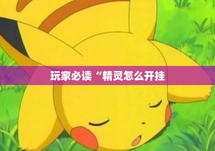玩家必读“精灵怎么开挂 玩家必读“精灵怎么开挂