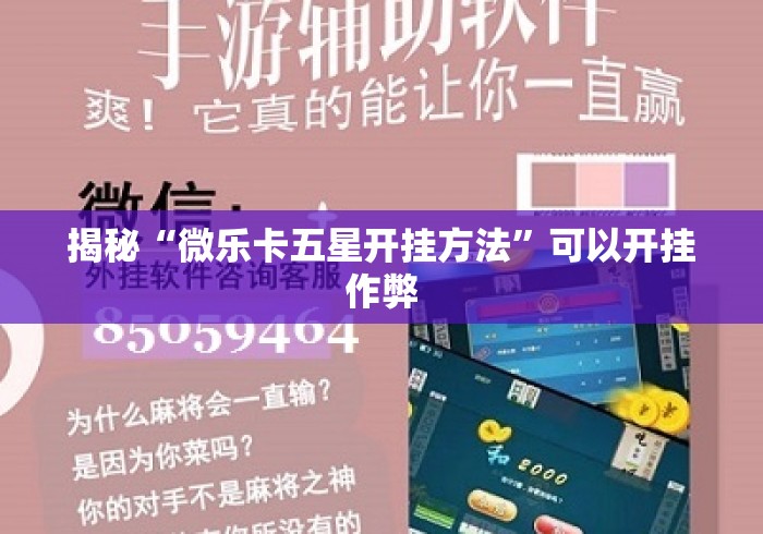揭秘“微乐卡五星开挂方法”可以开挂作弊