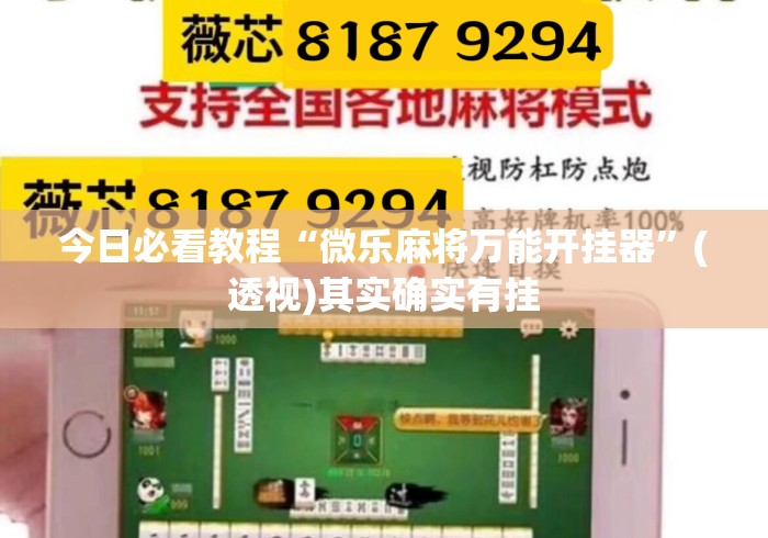 今日必看教程“微乐麻将万能开挂器”(透视)其实确实有挂