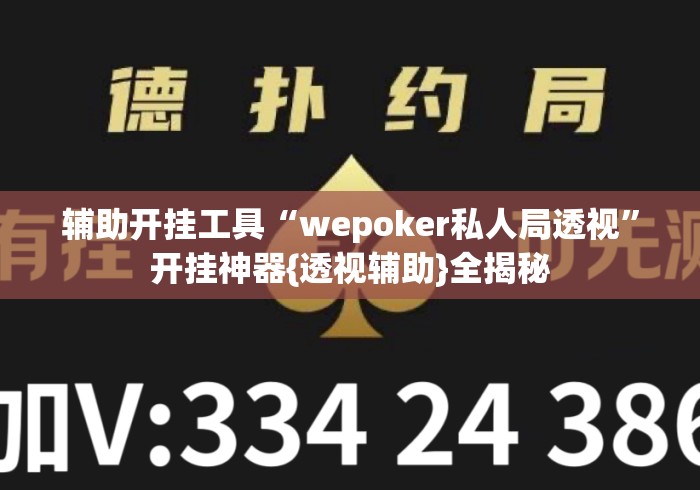 辅助开挂工具“wepoker私人局透视”开挂神器{透视辅助}全揭秘