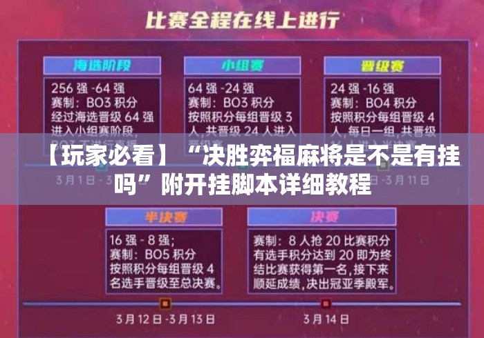 【玩家必看】“决胜弈福麻将是不是有挂吗”附开挂脚本详细教程