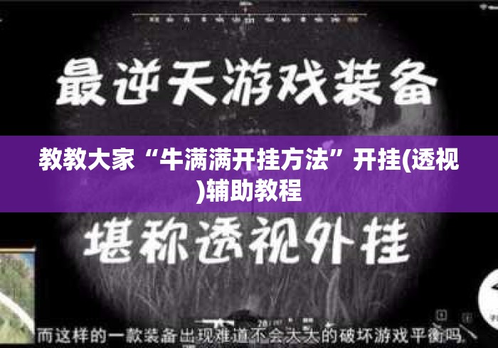 教教大家“牛满满开挂方法”开挂(透视)辅助教程