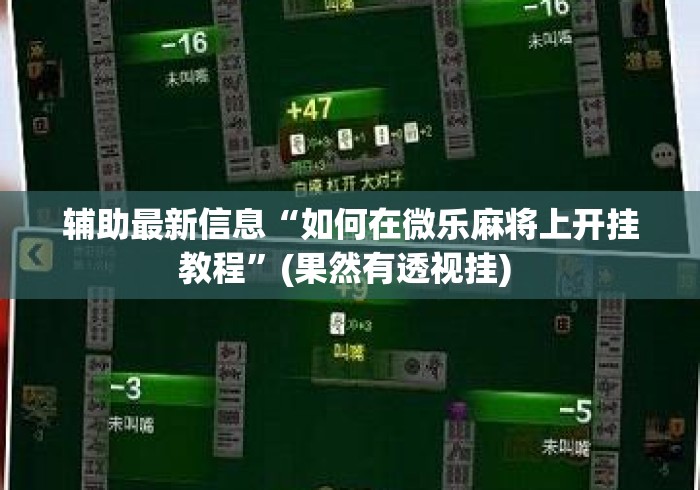 辅助最新信息“如何在微乐麻将上开挂教程”(果然有透视挂) 
