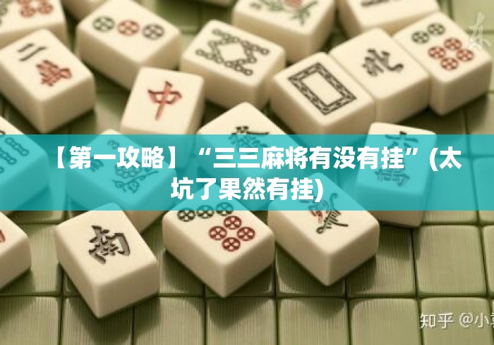 【第一攻略】“三三麻将有没有挂”(太坑了果然有挂)