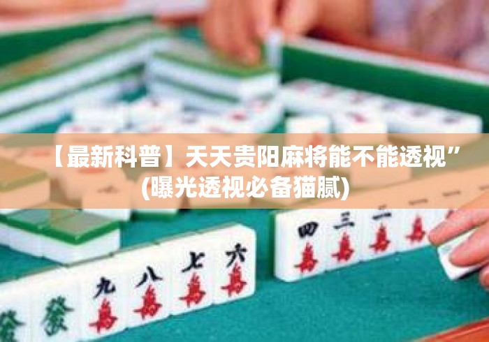 【最新科普】天天贵阳麻将能不能透视	”(曝光透视必备猫腻)
