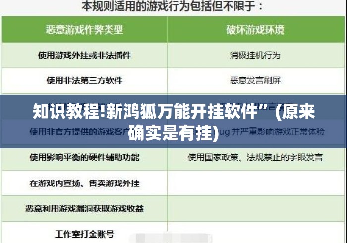 知识教程!新鸿狐万能开挂软件”(原来确实是有挂)