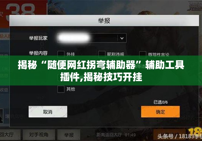 揭秘“随便网红拐弯辅助器”辅助工具插件,揭秘技巧开挂