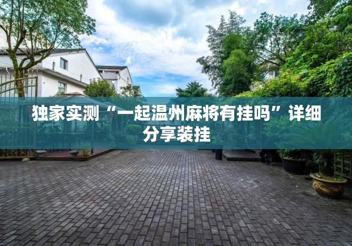 独家实测“一起温州麻将有挂吗”详细分享装挂
