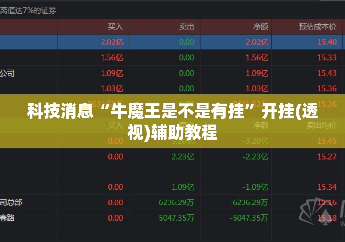 科技消息“牛魔王是不是有挂	”开挂(透视)辅助教程