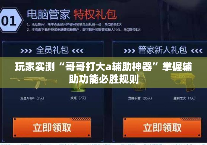 玩家实测“哥哥打大a辅助神器”掌握辅助功能必胜规则