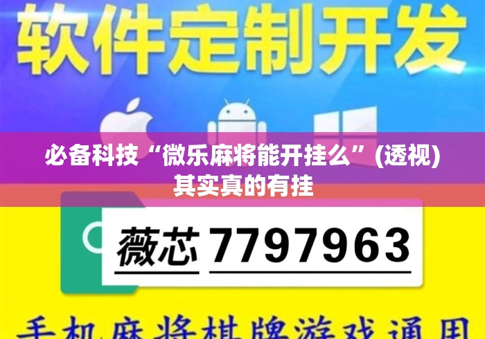 必备科技“微乐麻将能开挂么	”(透视)其实真的有挂