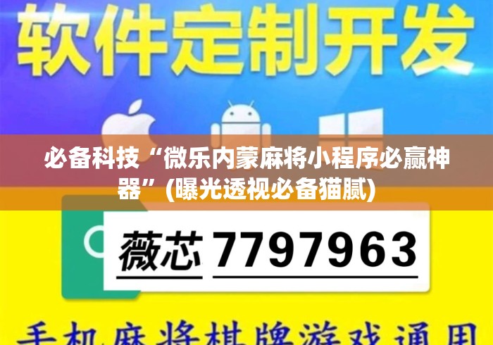必备科技“微乐内蒙麻将小程序必赢神器”(曝光透视必备猫腻)