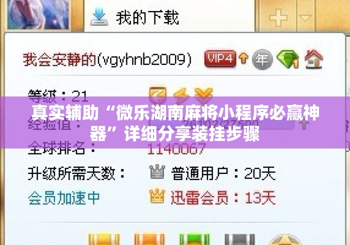 真实辅助“微乐湖南麻将小程序必赢神器”详细分享装挂步骤
