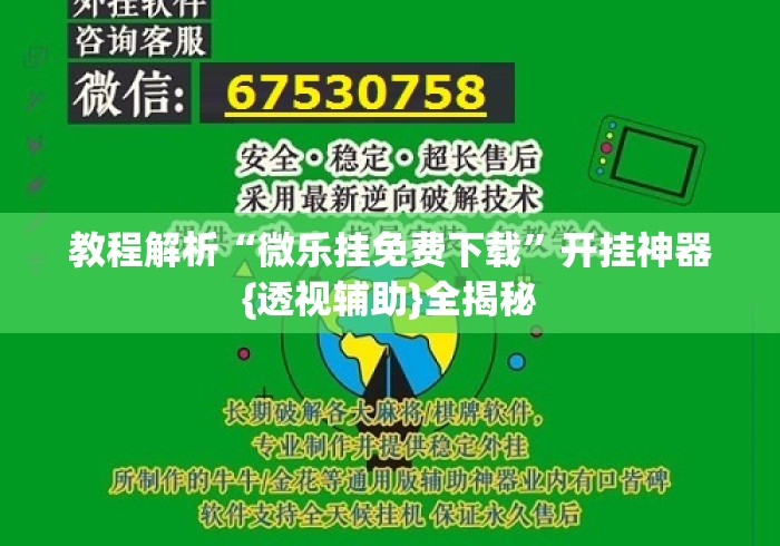 教程解析“微乐挂免费下载”开挂神器{透视辅助}全揭秘