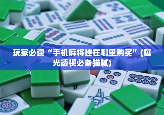 玩家必读“手机麻将挂在哪里购买”(曝光透视必备猫腻)