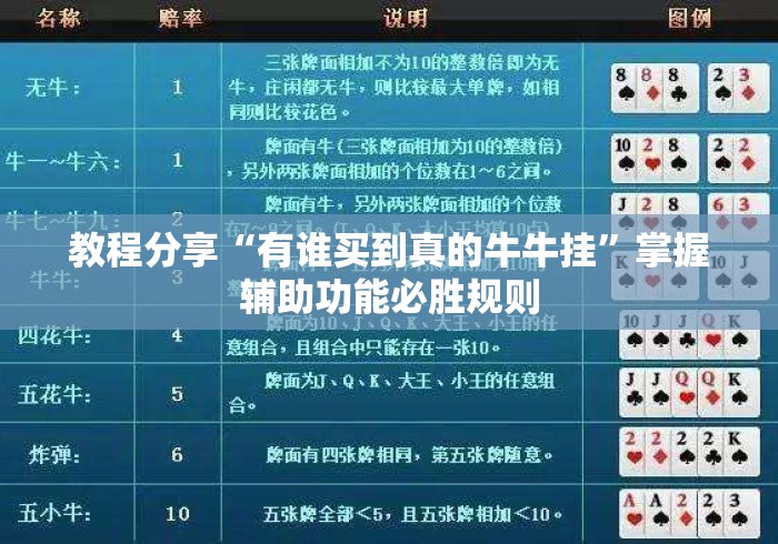 教程分享“有谁买到真的牛牛挂	”掌握辅助功能必胜规则
