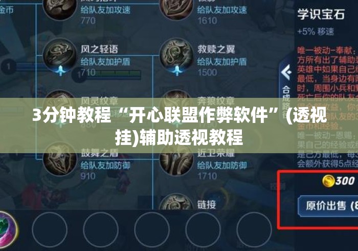 3分钟教程“开心联盟作弊软件”(透视挂)辅助透视教程