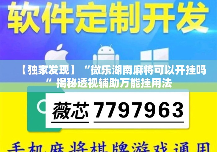 【独家发现】“微乐湖南麻将可以开挂吗	”揭秘透视辅助万能挂用法