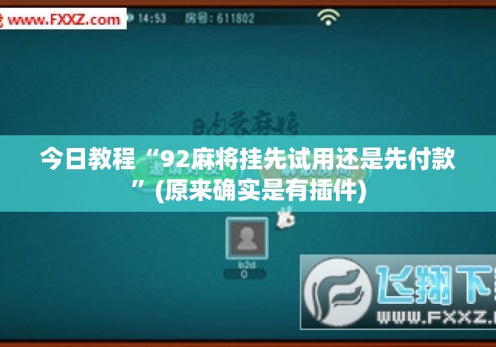 今日教程“92麻将挂先试用还是先付款”(原来确实是有插件)