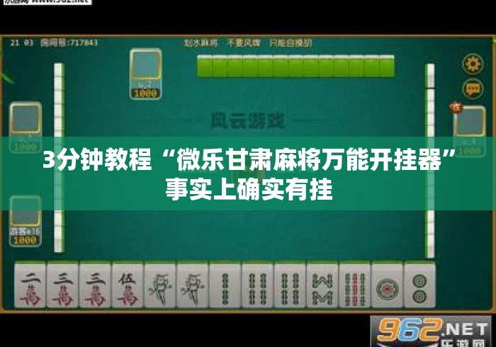 3分钟教程“微乐甘肃麻将万能开挂器	”事实上确实有挂