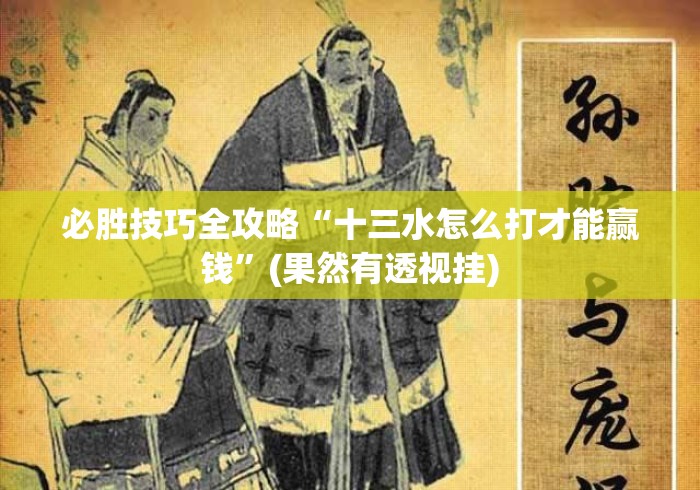 必胜技巧全攻略“十三水怎么打才能赢钱	”(果然有透视挂)