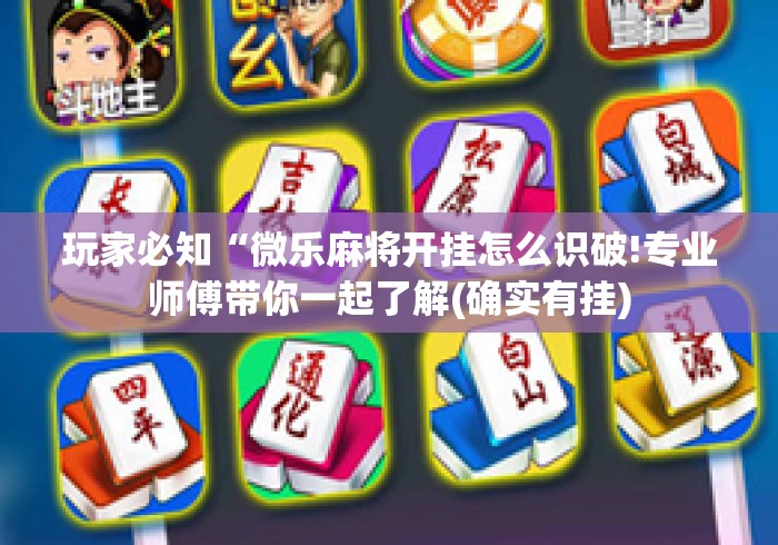 玩家必知“微乐麻将开挂怎么识破!专业师傅带你一起了解(确实有挂) 玩家必知“微乐麻将开挂怎么识破!专业师傅带你一起了解(确实有挂)