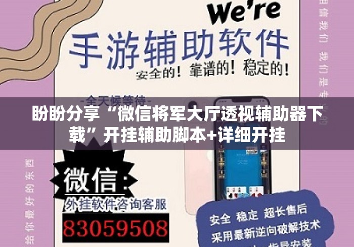 盼盼分享“微信将军大厅透视辅助器下载”开挂辅助脚本+详细开挂