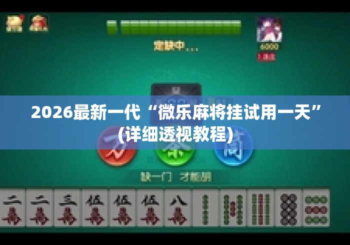 2026最新一代“微乐麻将挂试用一天”(详细透视教程)
