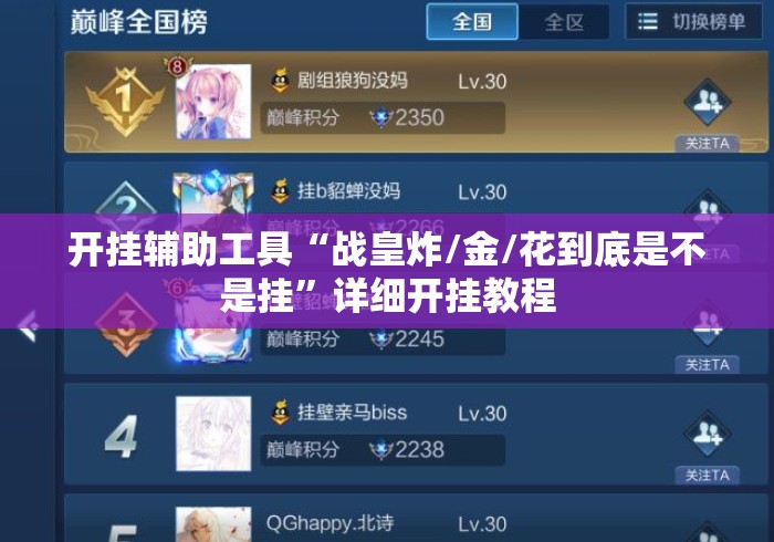 开挂辅助工具“战皇炸/金/花到底是不是挂”详细开挂教程