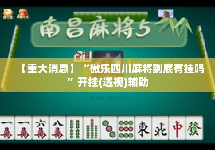【重大消息】“微乐四川麻将到底有挂吗	”开挂(透视)辅助