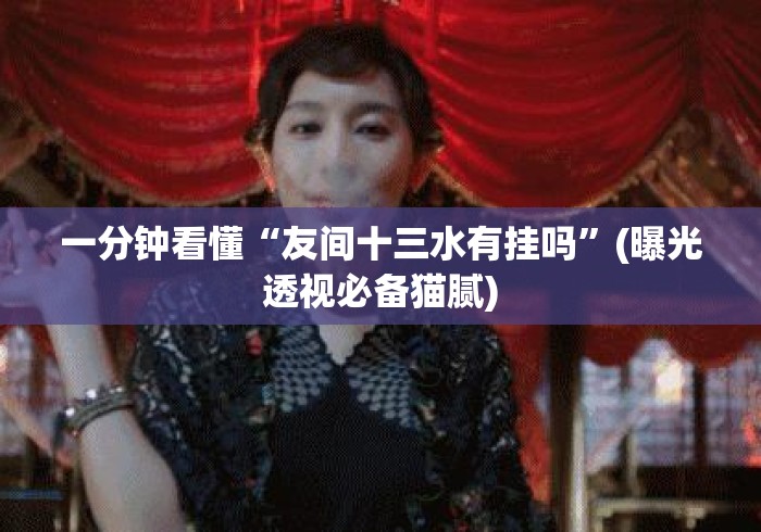 一分钟看懂“友间十三水有挂吗”(曝光透视必备猫腻)