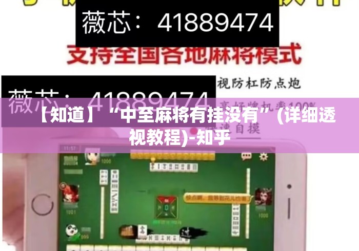 【知道】“中至麻将有挂没有”(详细透视教程)-知乎