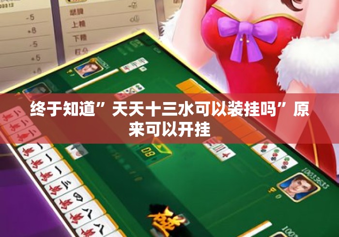 终于知道”天天十三水可以装挂吗”原来可以开挂