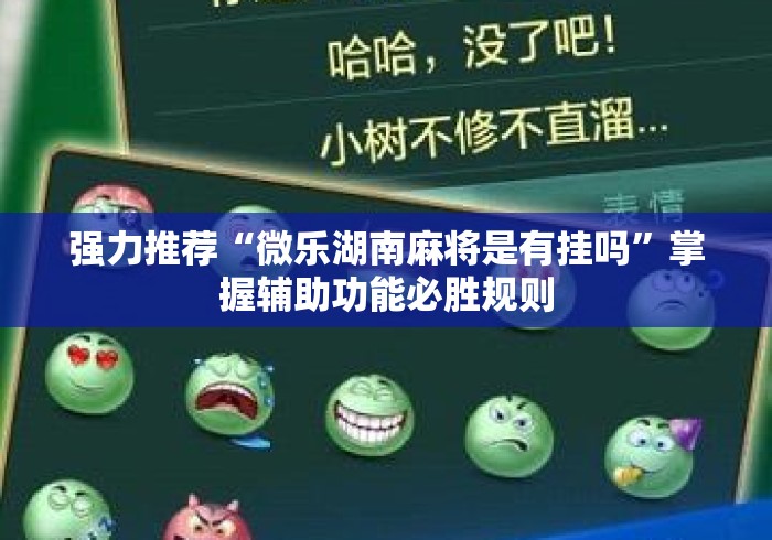 强力推荐“微乐湖南麻将是有挂吗”掌握辅助功能必胜规则