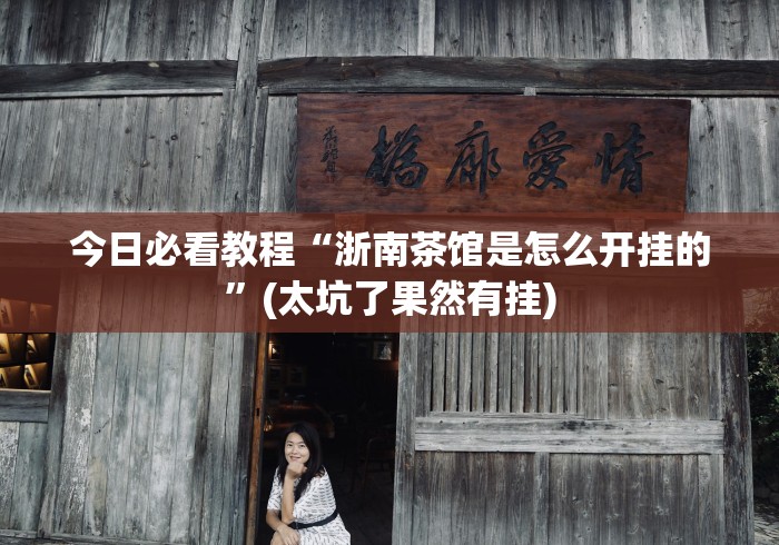 今日必看教程“浙南茶馆是怎么开挂的”(太坑了果然有挂)