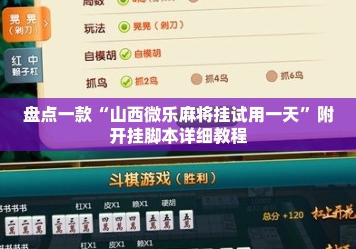 盘点一款“山西微乐麻将挂试用一天”附开挂脚本详细教程