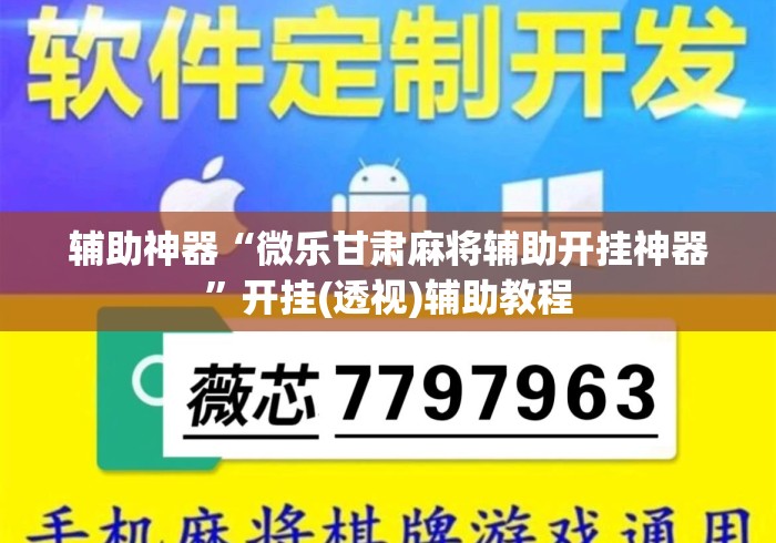辅助神器“微乐甘肃麻将辅助开挂神器	”开挂(透视)辅助教程