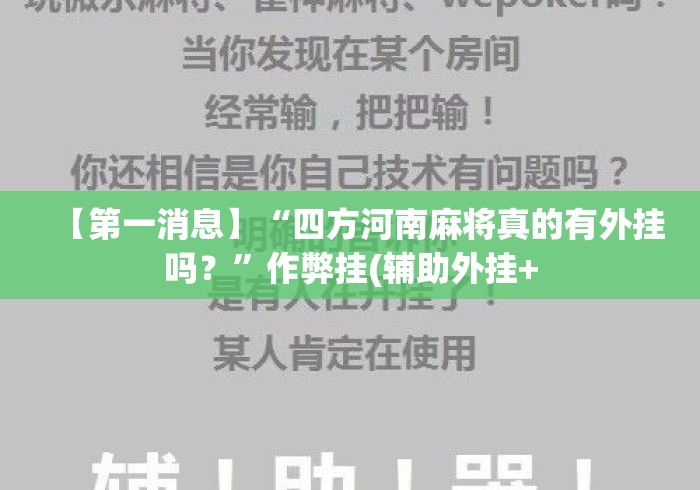 【第一消息】“四方河南麻将真的有外挂吗？	”作弊挂(辅助外挂+