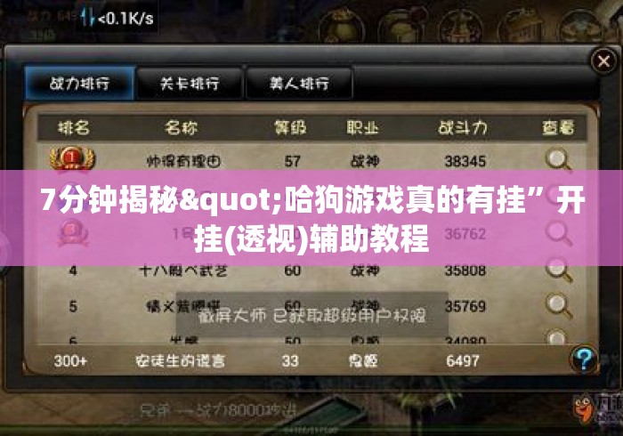 7分钟揭秘"哈狗游戏真的有挂”开挂(透视)辅助教程