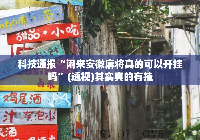 科技通报“闲来安徽麻将真的可以开挂吗”(透视)其实真的有挂