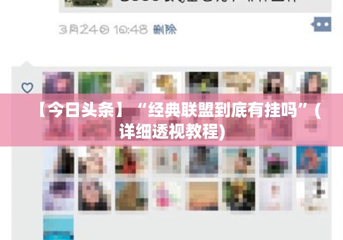 【今日头条】“经典联盟到底有挂吗”(详细透视教程)