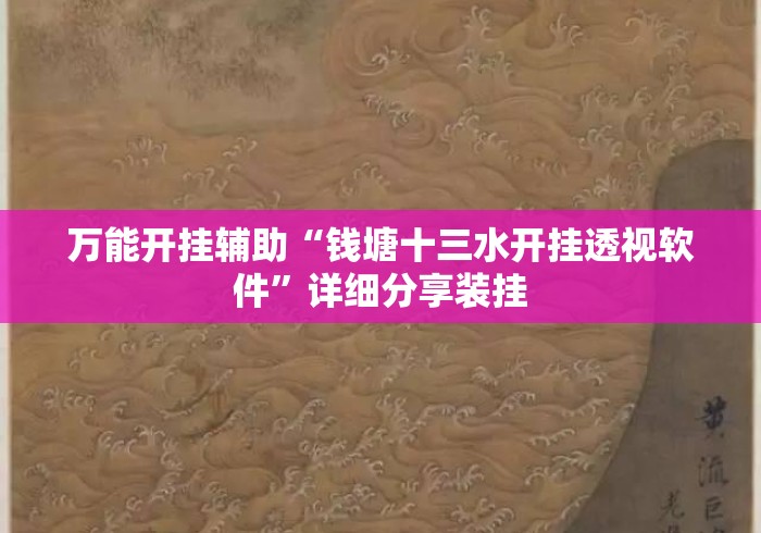 万能开挂辅助“钱塘十三水开挂透视软件”详细分享装挂