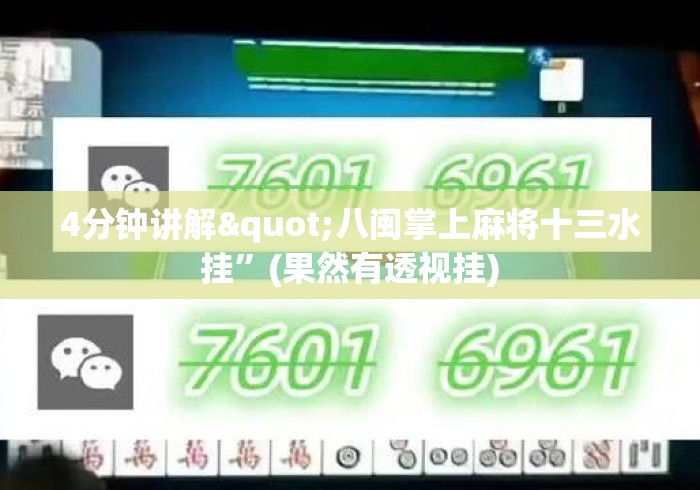 4分钟讲解"八闽掌上麻将十三水挂	”(果然有透视挂)
